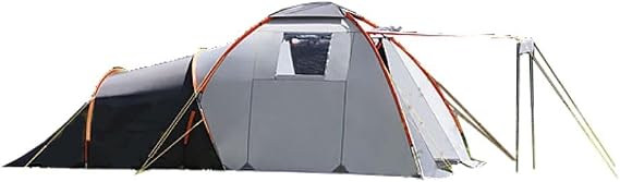 DWT Campingzelt Nova für 4 Personen 265x480x195 cm wasserdichtes Familienzelt mit Stehhöhe UV-beständiges Polyester 75D