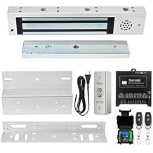 Door Access Control System Inswinging 600lbs Magnetic Lock Kit Build-in Alarm Beeper with ZL Bracket Remote Controller Exit Button