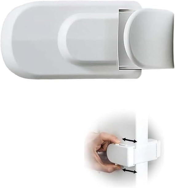 The Snap-On Door Lock Kids Can't Reach or Defeat - No Tools or Adhesives Required, Child Proof Door Lock, Simple Install, Pet & Baby Safety Lock for Bedroom Bathroom Storage Room-1 Pcs