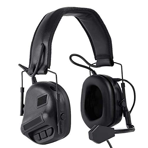 ATAIRSOFT Tactical Headset Wargame Hunting Headphone Without Noise Cancellation Function Black