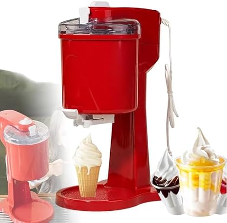 Automatic Ice Cream Maker Portable Mini Serving Machine for Homemade Fruit Ice Cream Yogurt & Sorbet Ideal for Cones Sundaes and Snow Cups