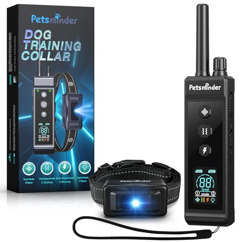 Dog Shock Collar, 4000FT Rechargeable Dog Training Collar with Remote IP67 Waterproof, Adjustable BeepVibrationShock Modes, 5 Training Modes for All Breeds, Sizes 10-150lbs