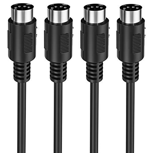 Mellbree MIDI Cable, 2-Pack 1-Feet Male to Male 5-Pin MIDI Cable Compatible with MIDI Keyboard, Keyboard Synth, Rack Synth, Sampler, External Sound Card, Sound Source and Other Music Gear