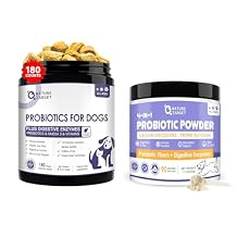 Probiotics for Dogs Freeze Dried 180 Counts and Probiotics Powder for Dogs