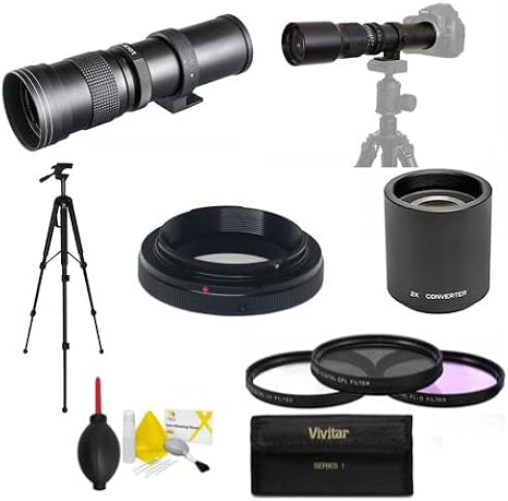 420MM-1600MM TELEPHOTO Zoom Lens for Canon EOS Rebel T5 T6 T7 XT XSI XTI T100 (Manual Focus)