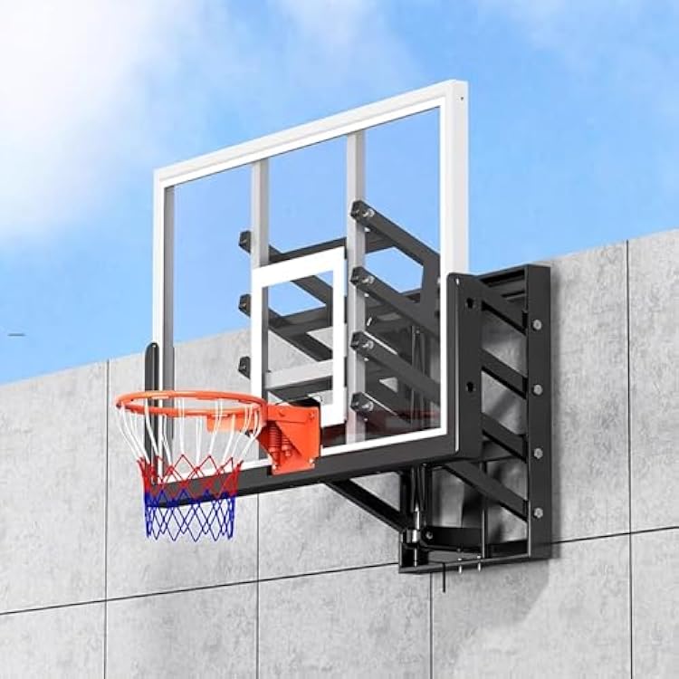 Wall Mount Basketball Hoop, Adjustable-Height Basketball Backboard and Rim, Basketball Hoop Indoor and Outdoor, for Adults Children Use120cm