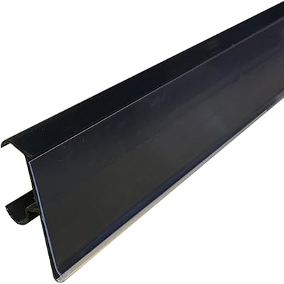 Shelf Label Holder, 100 Pack Shelf Strip Price Tag Holder for 78”H Double Wire Shelving Refrigerated Case Cooler Shelf, PVC Plastic Clear Cover, Black Back 26”L and 1.25”H