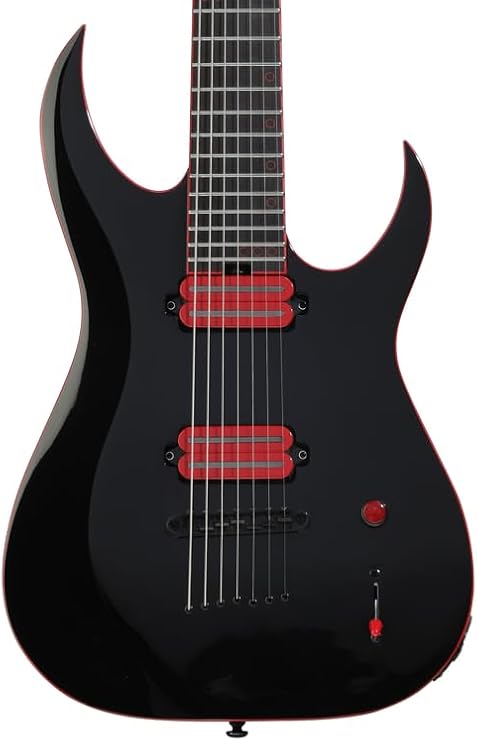 Schecter Sunset-7 Red Dawn 7-string Baritone Electric Guitar - Gloss Black