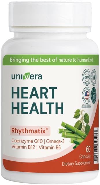Univera Rhythmatix, Cardiovascular Health, Blood Circulation, Supports Healthy Vein Structure, Omega-3, Coenzyme Q10, Vitamin B6 & B12, 60 softgels (30-Day Supply)