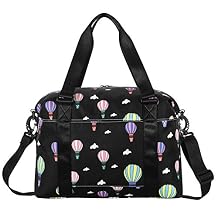HUA ANGEL Travel Duffel Bag Sports Tote Gym Bag Shoulder Weekender Overnight Bag for Women Foldable Carry On Luggage Bag