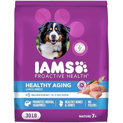 IAMS Proactive Health Dry Dog Food, Large Breed Mature Premium Adult Dog Food for Large Breeds, with Chicken, 30 lb. Bag