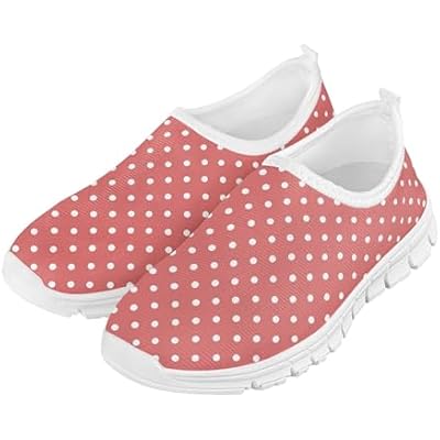 Casual Kids Slip On Shoes Red Polka Dot Flexible Safe Walking Cute Lace Up Soft Materials Lightweight Barefoot Sneakers Kids Tennis Shoes Girls Daily Stitch Sneakers 2025