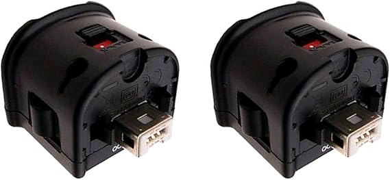 RuiJOTWAT 2pcs Motion Plus Adapter Accelerator Grip External Sensor for Wii Remote Black 