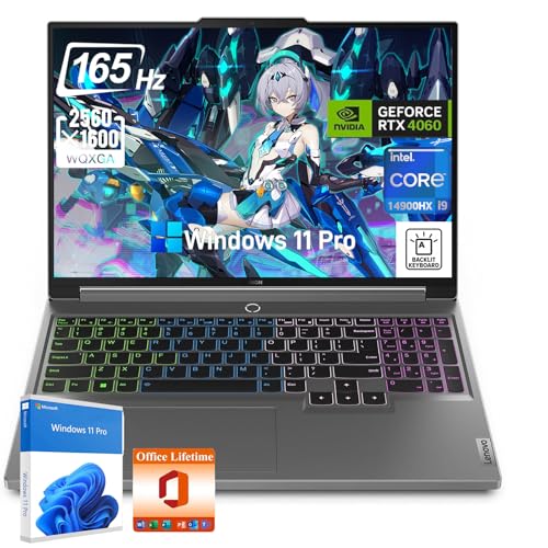 Lenovo Legion 5i Gaming Laptop - 16 WQXGA 2560 x 1600 350-Nits 165Hz Display, Intel i9-14900HX, 32GB DDR5, 1TB SSD, GeForce RTX 4060, Backlit KB, Wi-Fi 6E, Win 11 Pro, with Office Lifetime