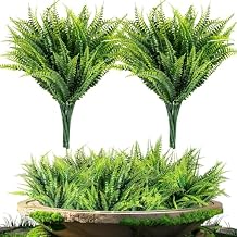 MAQIHAN 10 Pcs Fake Fern - Artificial Ferns for Outdoors - Faux Ferns for Outdoor Planter Large Outdoor Patio Decor Boston Fern Artificial Plants Faux Greenery Porch Decor