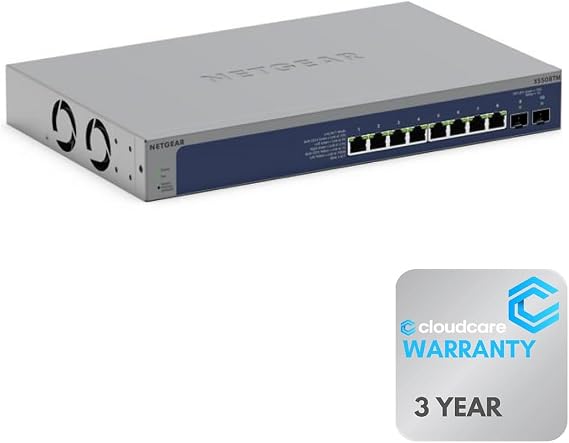 NETGEAR XS508TM 8-Port 10/25 Gigabit Ethernet + 2 x 10Gb SFP+ Smart Switch | Desktop and Rack-Mountable | Cloud Care's SupportPlus Included