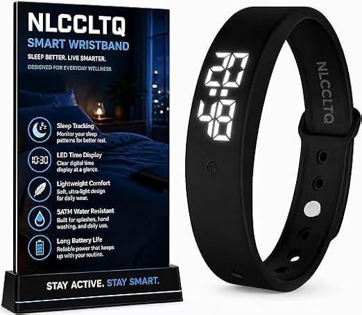 Vibrating Alarm Wristband Effective Alarm Clocks for Deep Sleepers Heavy Sleeps Wrist Silent Vibration Watch Extremely Wake up Clock Wearable Band that Won't Wake Partner for Deaf Sleeper