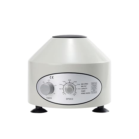 Lab Centrifuge, Electric Compact Benchtop Centrifuge with 6 * 10ml Tubes, 0-60min Timer, 0-4000rpm Speed Adjustable, Portable Centrifuge Machine for Lab School Science Separation of Samples