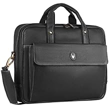 WILDHORN Leather Laptop Messenger Bag for Men I Fits Upto 15.6 Inch Laptop/MacBook I Padded Laptop Compartment I Carry Handles with Adjustable Strap I DIMENSION : L-16 inch W-3 inch H-12 inch