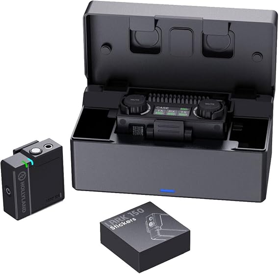 Hollyland Lark 150 Solo Kit 2.4GHz Wireless Lavalier Microphone System with 1 Transmitter, 1 Receiver and 1 Lapel Microphone, 5ms Latency with 100m Range, Ideal for DSLR Camera, Mobile Device - Black
