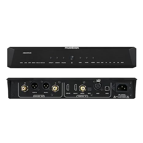 Musician Aquarius R2R DAC HiFi Mid-Range Decoder Balanced DAC USB/Opt/Coax/2 x IIS/AES Input RCA/XLR Output Home Audio Desktop DAC (Black)