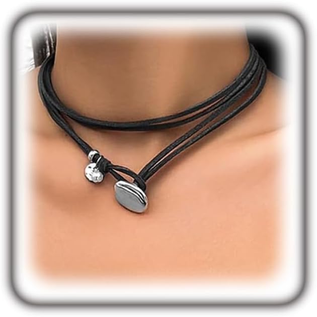 Bohemian Brown Suede Leather Pendant Necklace for Women Charm Layering Western Double Layer Choker Necklace Trendy Outfit Jewelry Accessories Gifts