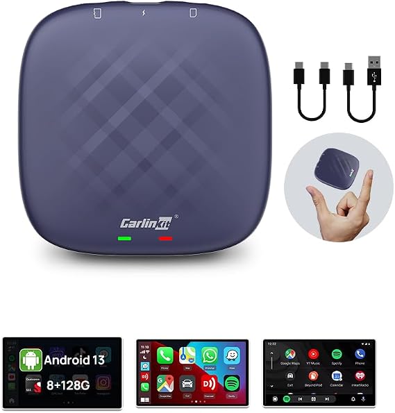 Carlinkit Android 13.0 CarPlay AI Box Adapter,8GB+128GB Wireless Adapter