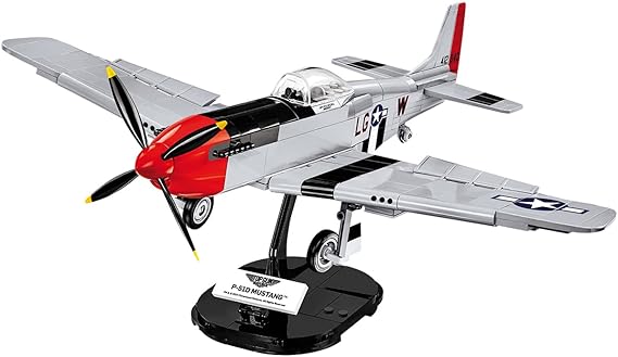COBI TOP Gun: MaverickTM Mustang P-51DTM, 1:32 Scale, 350 Pieces | Pad-printed details, rotating propeller, opening cockpit, retractable landing gear, display stand, made in the EU, ages 8+