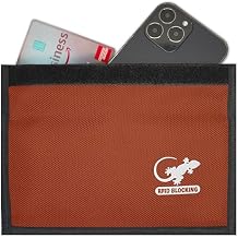 Gecko Travel Tech Faraday Bag Orange Nylon - Signal Blocker for Cell Phone, Car Key FOB, Data Privacy (ORANGE - NYLON)