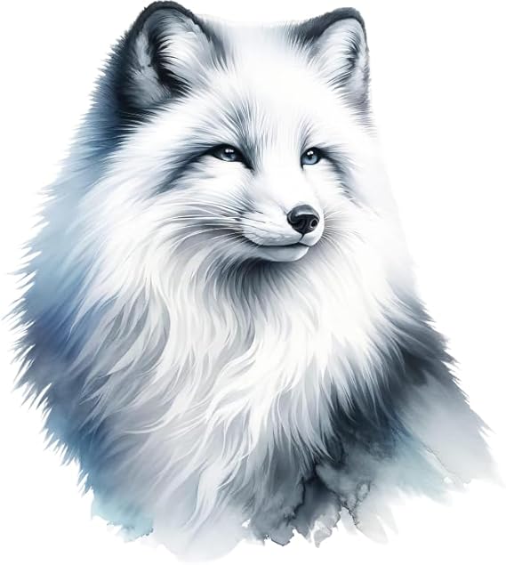 Beautiful Fox Vinyl Stickers, Arctic Animal Decals for Laptop and Tile 11cm