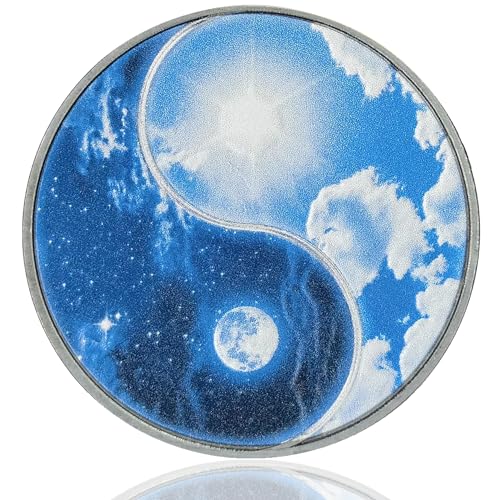 Equilibrium Journey Sobriety Chip - Yin-Yang Sun and Moon Challenge Coin AA Medallion Men and Women Recovery Token
