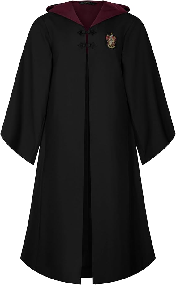 Harry Potter Adults Robe, Black with House Color Lining
