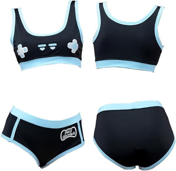 Women cosplay sexy Japanese anime DVA underwear anime female students yoga sports cheerleading swimsuit uniform (black)