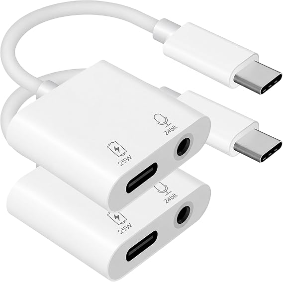 Pro Headphone 25W Aux Adapter Compatible with Retroid Pocket 3+ [2Pack] Plus USB Type-C 3.5mm Audio & Hi-Power Charging Port (Charge While You Listen)