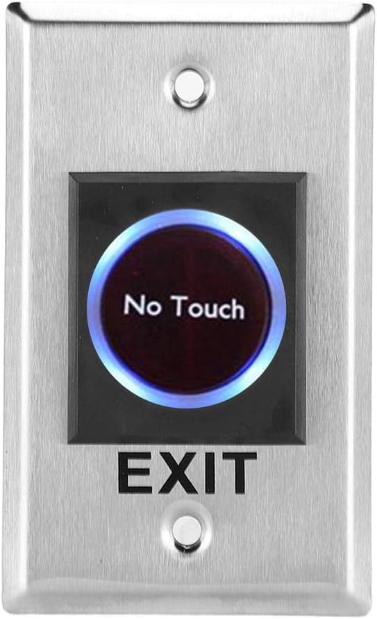 ciciglow Stainless Steel DC12V Infrared Sensor No Touch Contactless Door Exit Release Button Switch with Backlight for Door Access Control