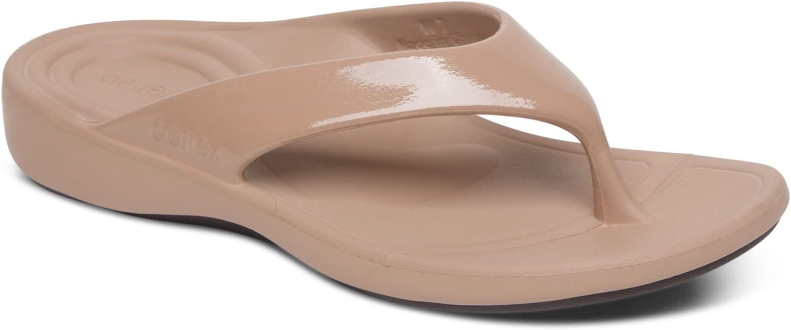 Aetrex Women's Maui Orthopedic Flip Flops - Pressure Relief Water-friendly Flips, Mocha, 3 UK