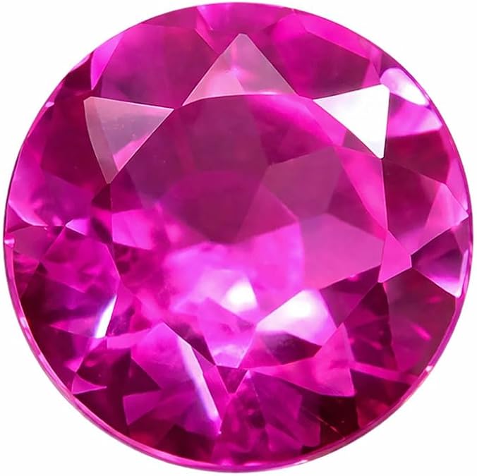 2CT 7x4.2mm Certified Natural Pink Sapphire Gemstone Round Cut Faceted Loose Gemstone