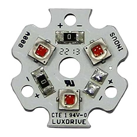 Cree Xlamp XP-E2 Red-Orange 3-Up (Triple) LED Star