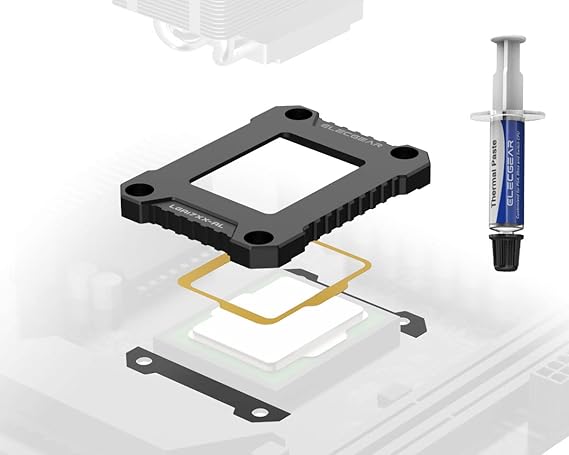 ElecGear LGA1700 CPU Anti-Bend Frame, Aluminum Fixed Parts ILM for Intel Core 14, 13, 12th Generation Desktop Processors and Fixing Bracket for CPU Buckle Replacement