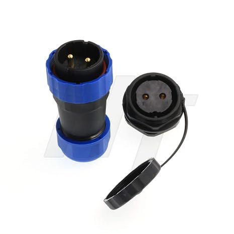 HangTon HE29 2 Pin 45 Amp Power Electrical Waterproof Connector, Cable Plug Panel Mount Socket