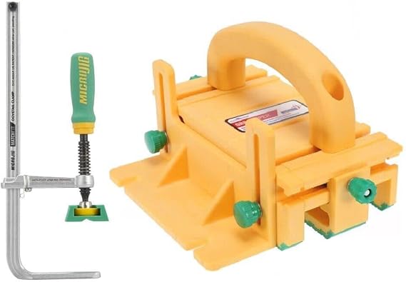 MICROJIG GRR-RIPPER GR-100+DVC-850AP Grr-Ripper 3D Pushblock & Matchfit Dovetail Clamp Ap Bundle, Yellow