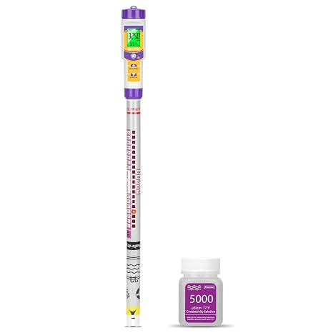 Salinity Meter | Extended Probe Pool Salt Tester | Digital Saltwater Pool Salt Test Kit with Dual LED + LCD Display for Saltwater Pool Owners, Swimming Pool, Hot Tub, Spa