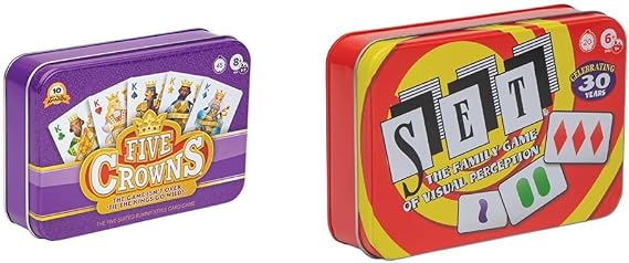 PlayMonster Bundle of Five Crowns Collectible Tin + Set Card Games for Kids