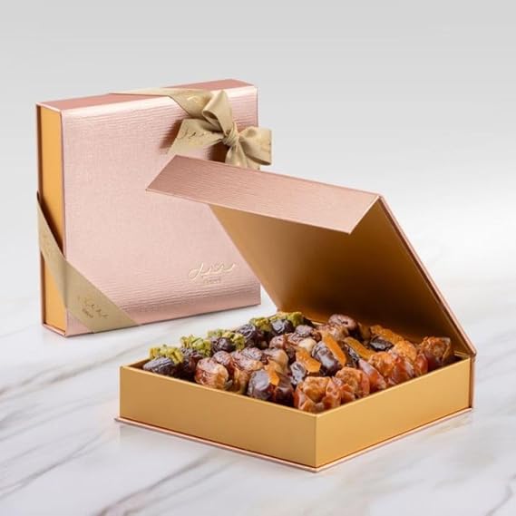 Bateel Rose Gold Gift Box with Stuffed Dates | 20 Pieces | 12.3 oz