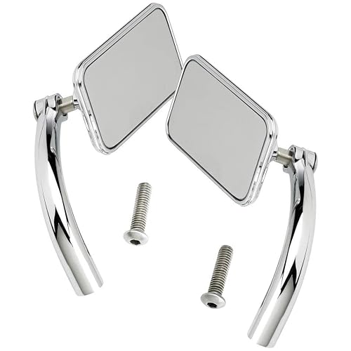 Biltwell | Stle: Utility Mirror | Application: Perch Mount for HD | Quantity: Pair | Shape: Rectangle | Color: Chrome
