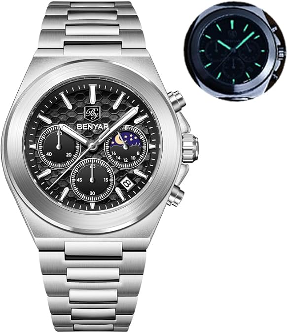 BENYAR Men's Luxury Analog Quartz Chronograph Watch