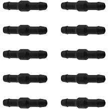 10-Pack Windshield Washer Hose Connector Black Straight Through Pipe Connectors | Universal Windscreen Washer Hose Joints for Cars, Vans & Trucks | Leak-Proof Automotive Water Tube Couplers
