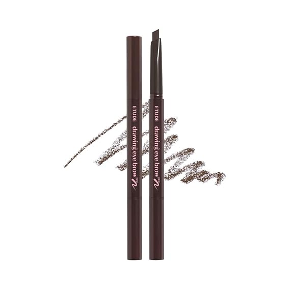 ETUDE Drawing Eye Brow Pro (Dark Brown) Eyebrow Pencil for women, Microblading, Long Lasting, Soft Textured Natural Daily Look, Korean Makeup, Beauty (0.008 Ounce)