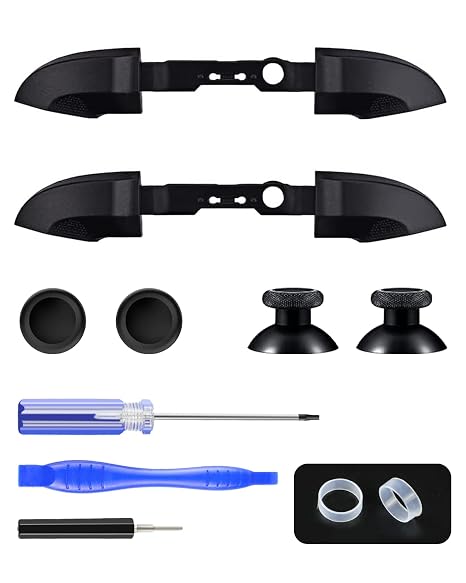 Bumper Replacement for Xbox Controller,Controller Repair Kit for Xbox | Durable LB RB Buttons for xbox controller repair kit,Parts for Xbox Contr0ller Shoulder Trigger Replacement,(Black-13-in one)