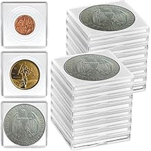 Coin Snap Holders, 20 Pieces Silver Dollar Coin Holder, Coin Capsule Storage Box with 5 Size (20/25/30/35/40 mm) Adjustable Gaskets, Coins Collection Supplies for Collectors-(White, 20 pcs)